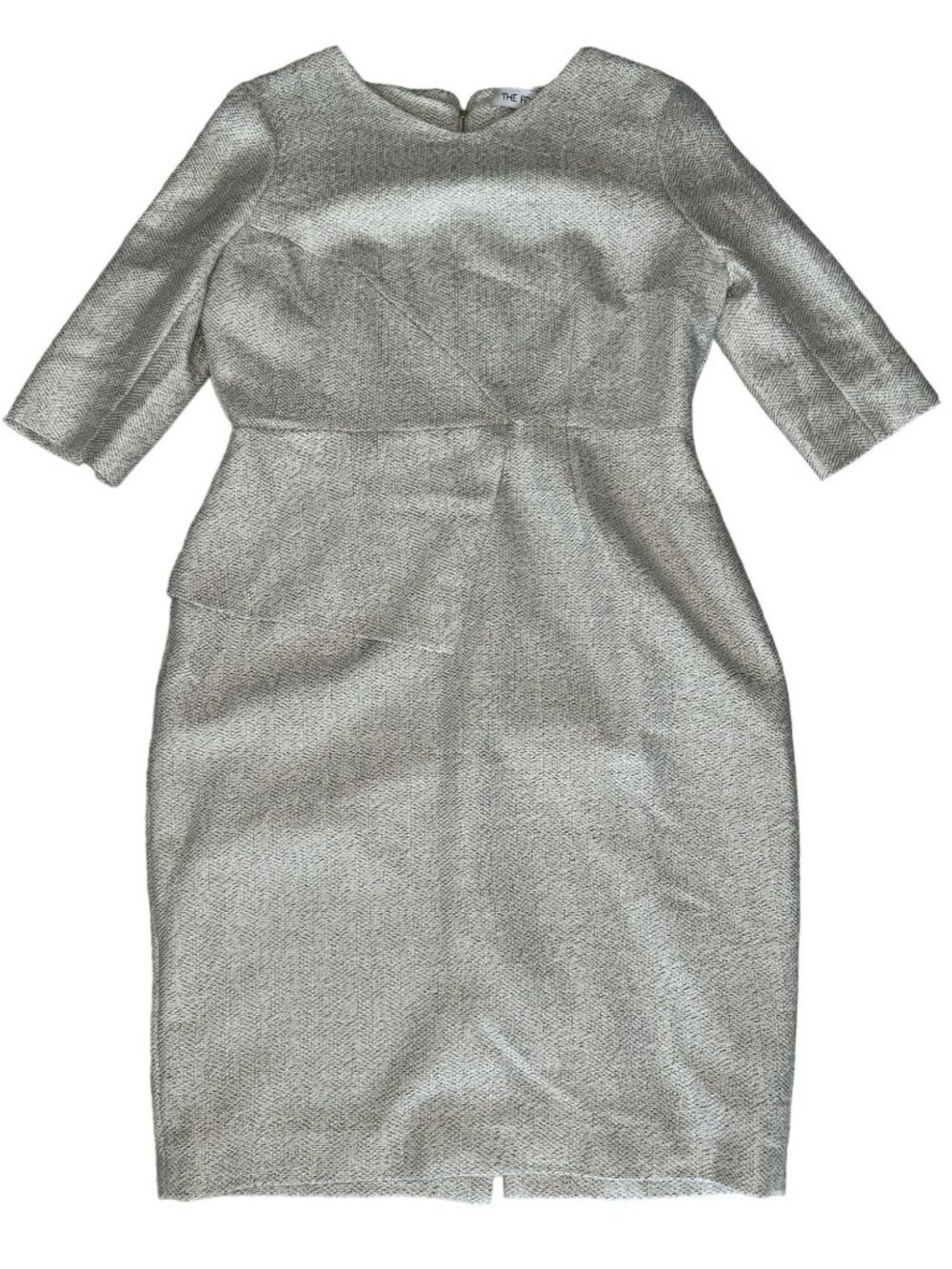 THE FOLD Eaton Winter White Signature Tweed Dress Women's 12